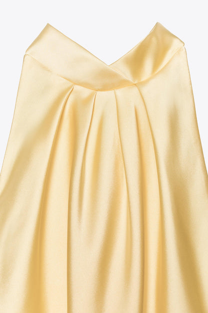 Satin Halter Midi Dress