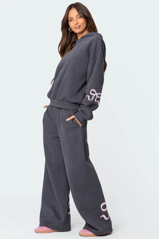 Bow Detail Hoodie & Pants Set